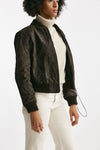 Bomber in pelle vegetale marrone donna Giorgio brato - 1