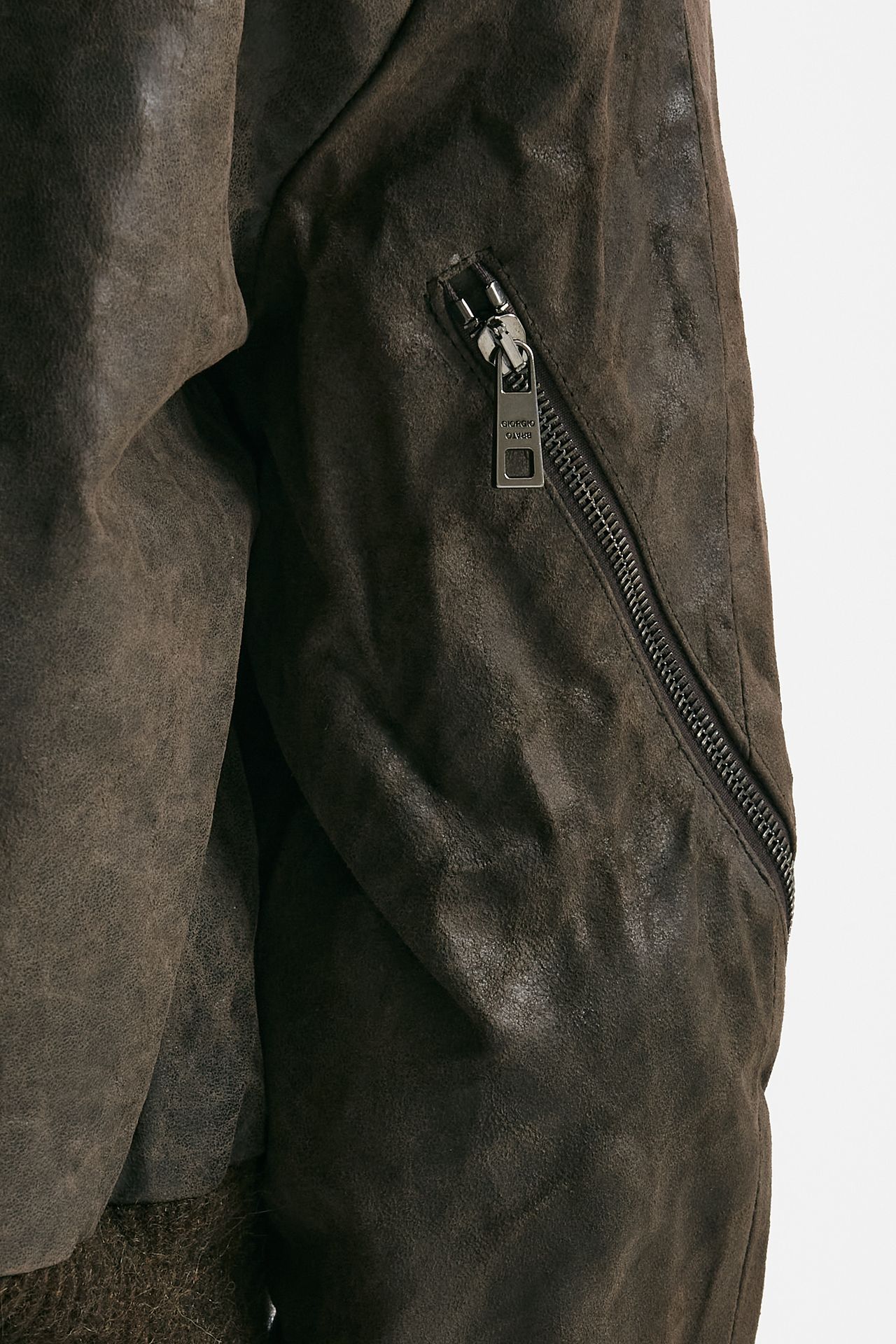 Bomber in pelle vegetale marrone donna Giorgio brato - 4