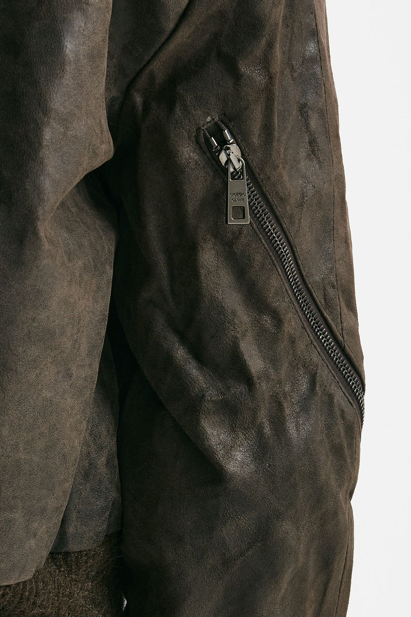 Bomber in pelle vegetale marrone donna Giorgio brato - 4