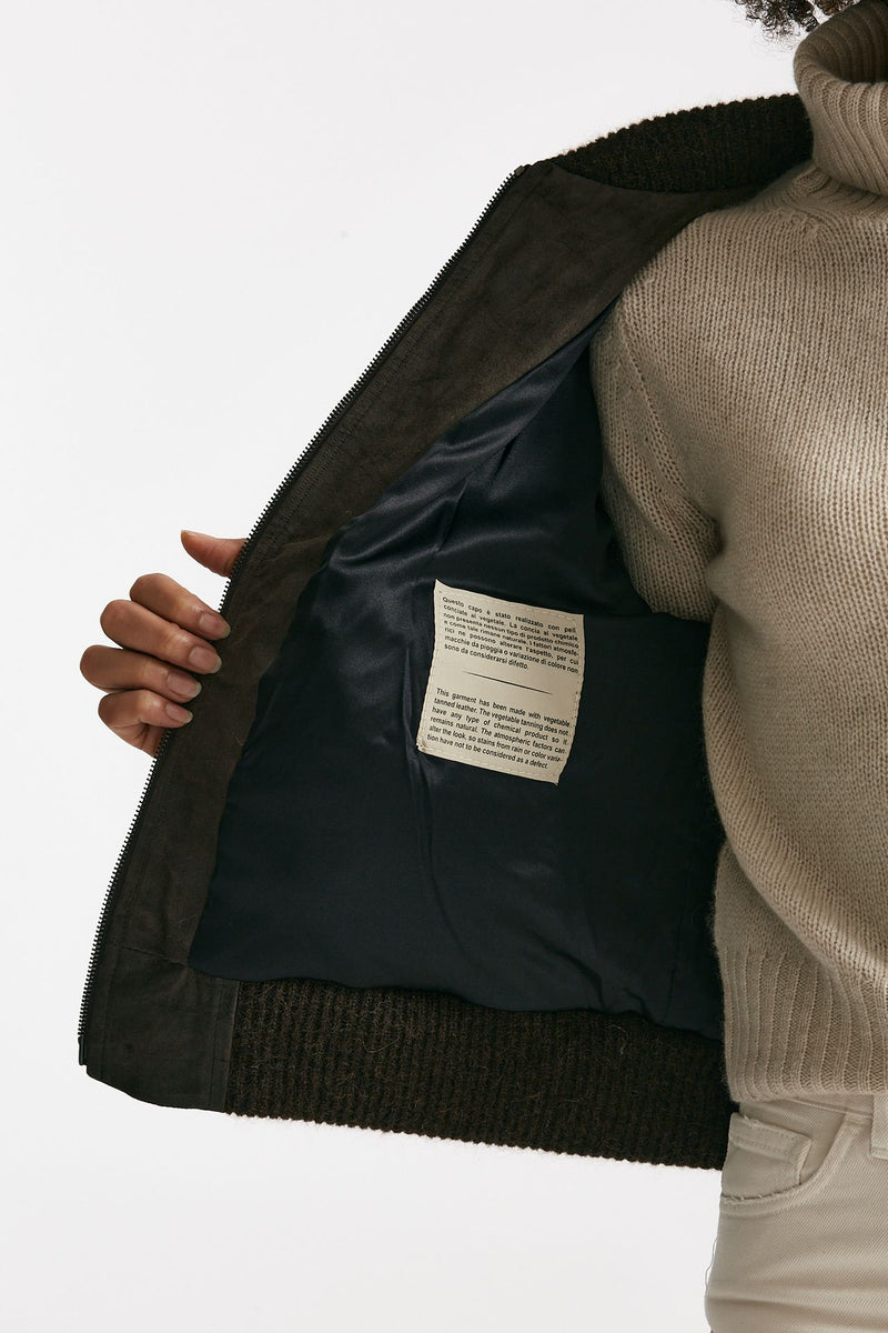 Bomber in pelle vegetale marrone donna Giorgio brato - 7