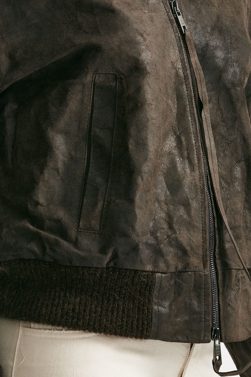 Bomber in pelle vegetale marrone donna Giorgio brato - 10