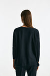 Maglia in seta e cashmere blu donna Clouds - 4