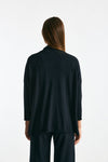 Maglia aperta in seta e cashmere blu donna Clouds - 3