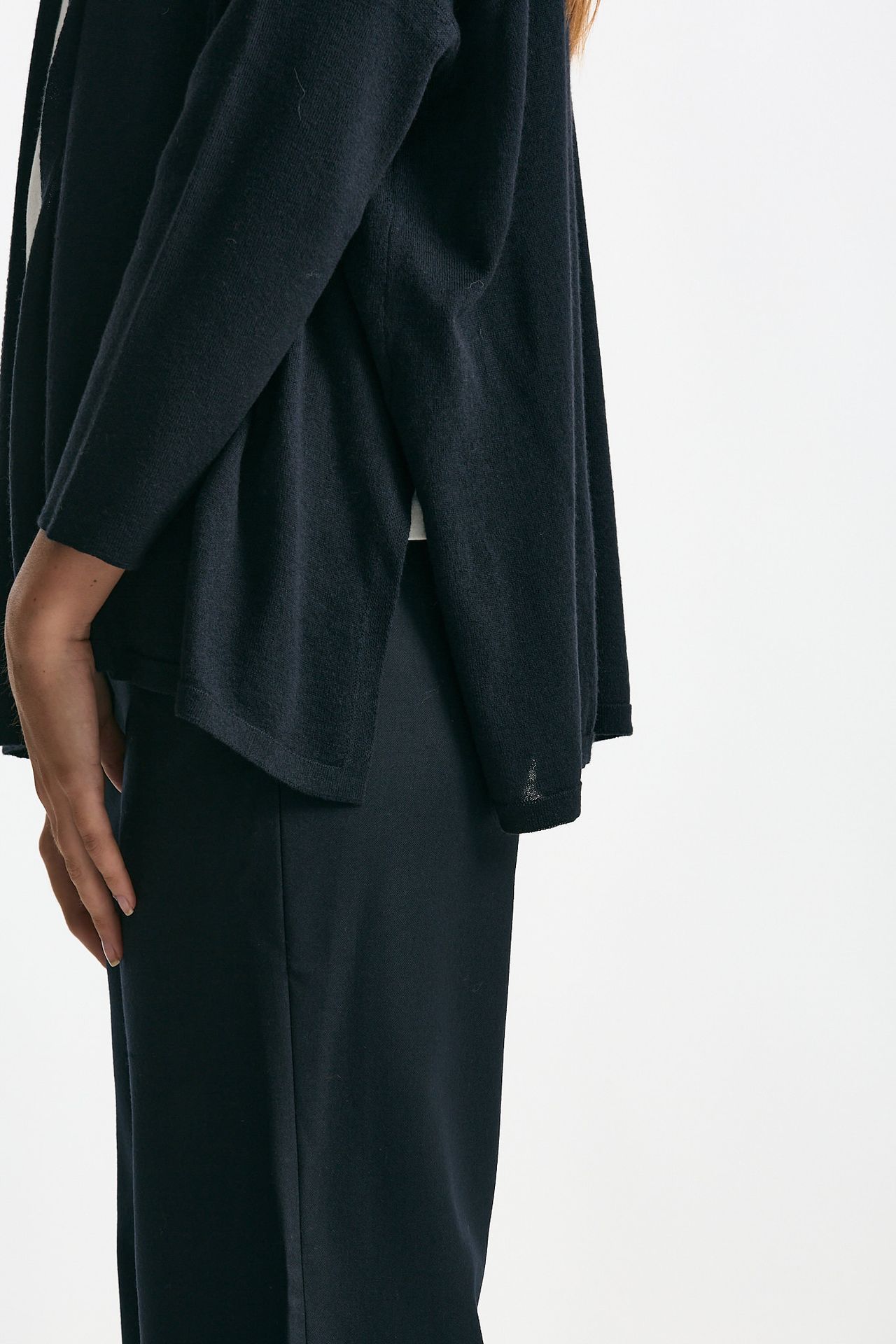 Maglia aperta in seta e cashmere blu donna Clouds - 4