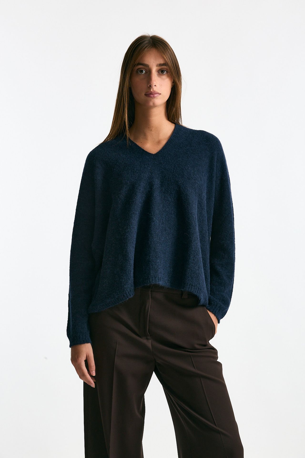 Maglia in alpaca blu donna Clouds - 1