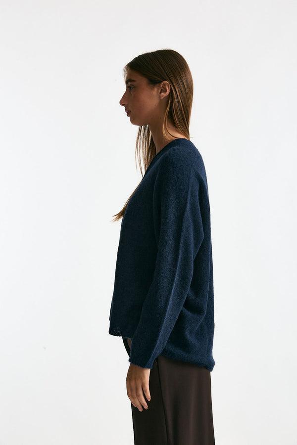 Maglia in alpaca blu donna Clouds