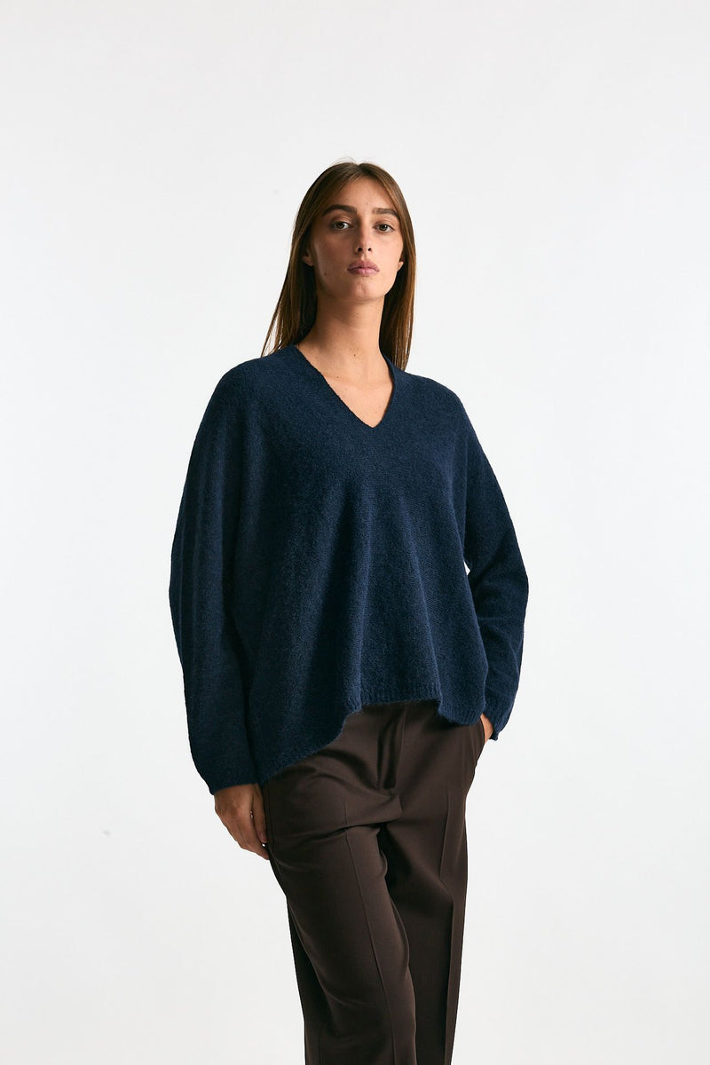 Maglia in alpaca blu donna Clouds - 4