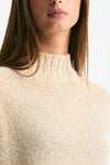 Maglia lupetto in alpaca beige chiaro donna Clouds - 5