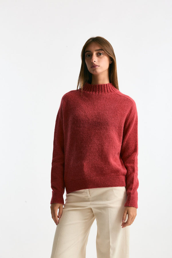 Maglia lupetto in alpaca fragola donna Clouds