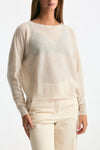Maglia scollo in cashmere panna donna Clouds - 1