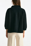 Maglia polo in cashmere nero donna Clouds - 2