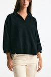 Maglia polo in cashmere nero donna Clouds - 3