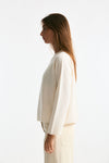 Maglia scollo in cashmere bianco donna Clouds - 2