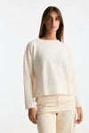 Maglia scollo in cashmere bianco donna Clouds - 4