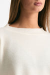 Maglia scollo in cashmere bianco donna Clouds - 5
