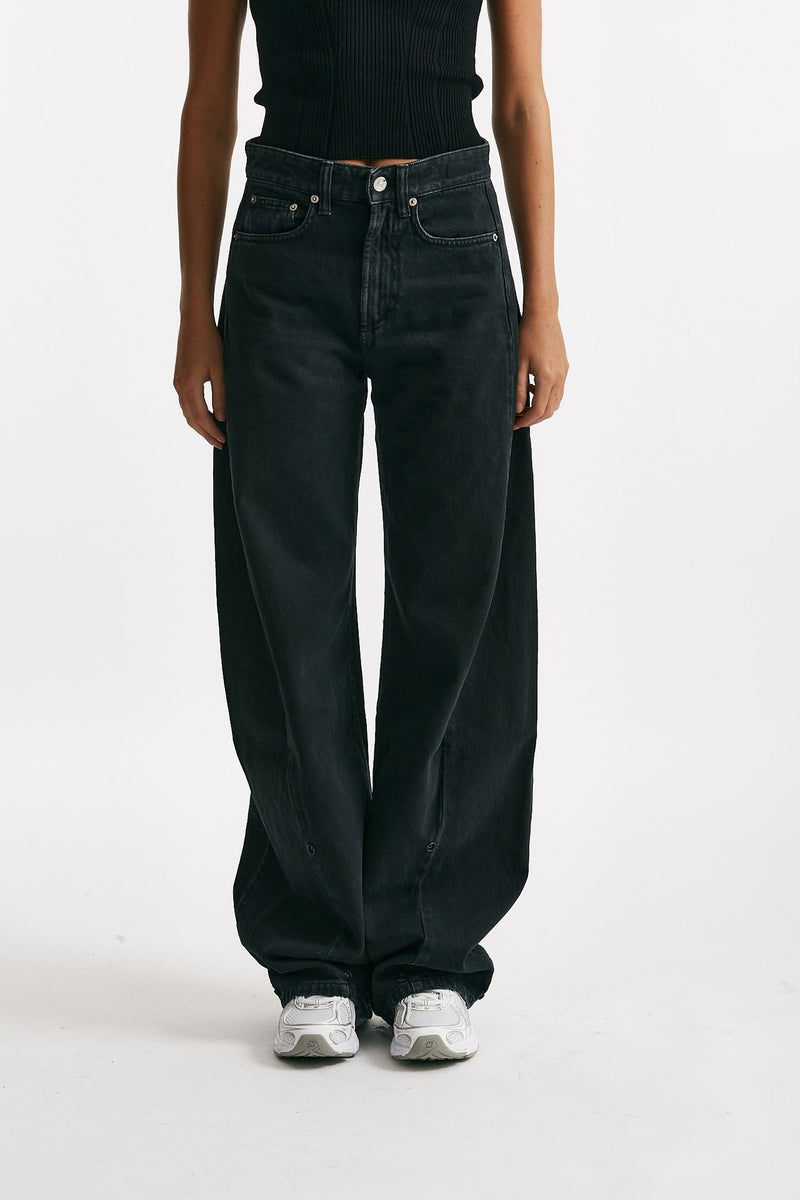 jeans gamba ampia hostel grigio/nero donna Department five - 1