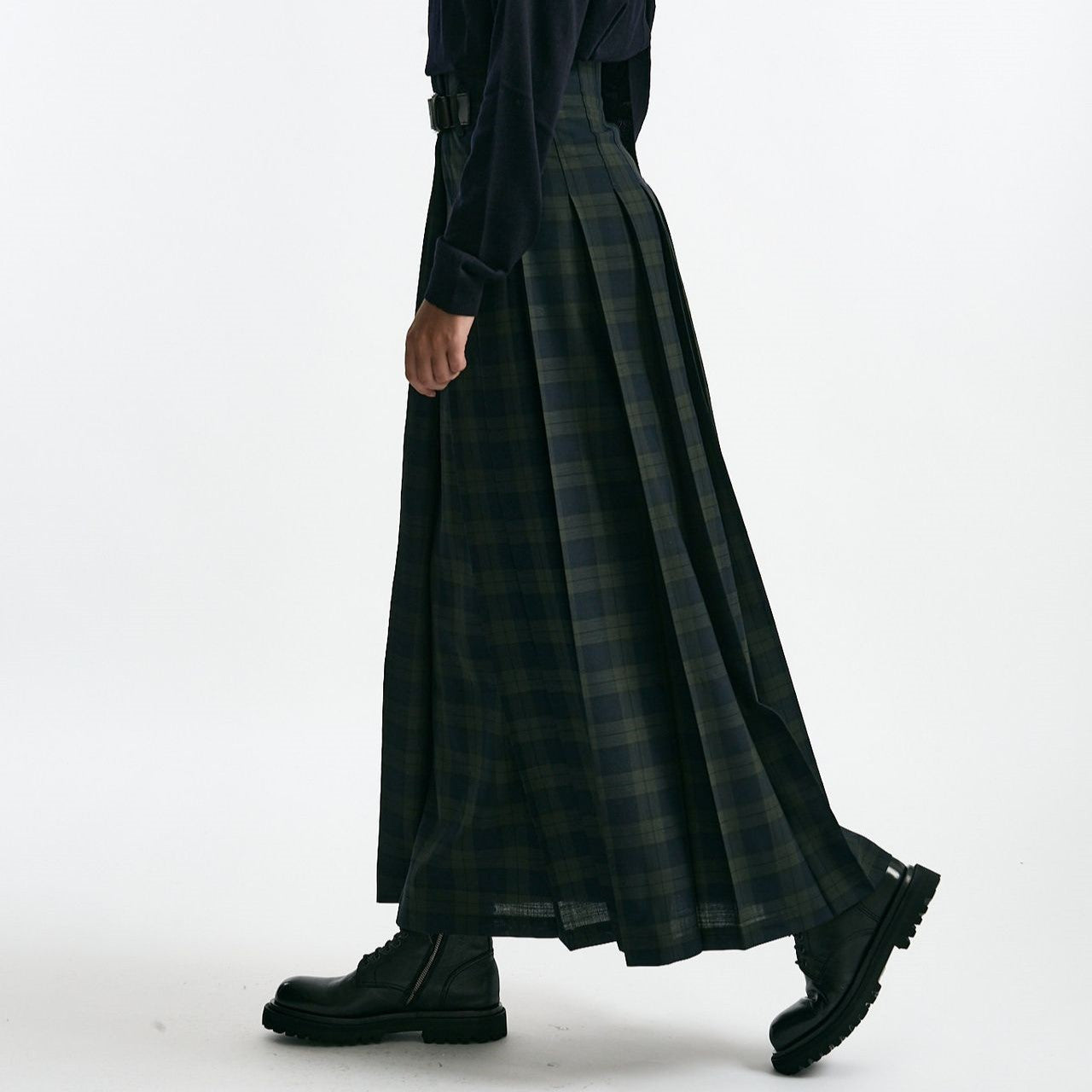 Gonna lunga in tartan blu e verdone donna Department five - 7