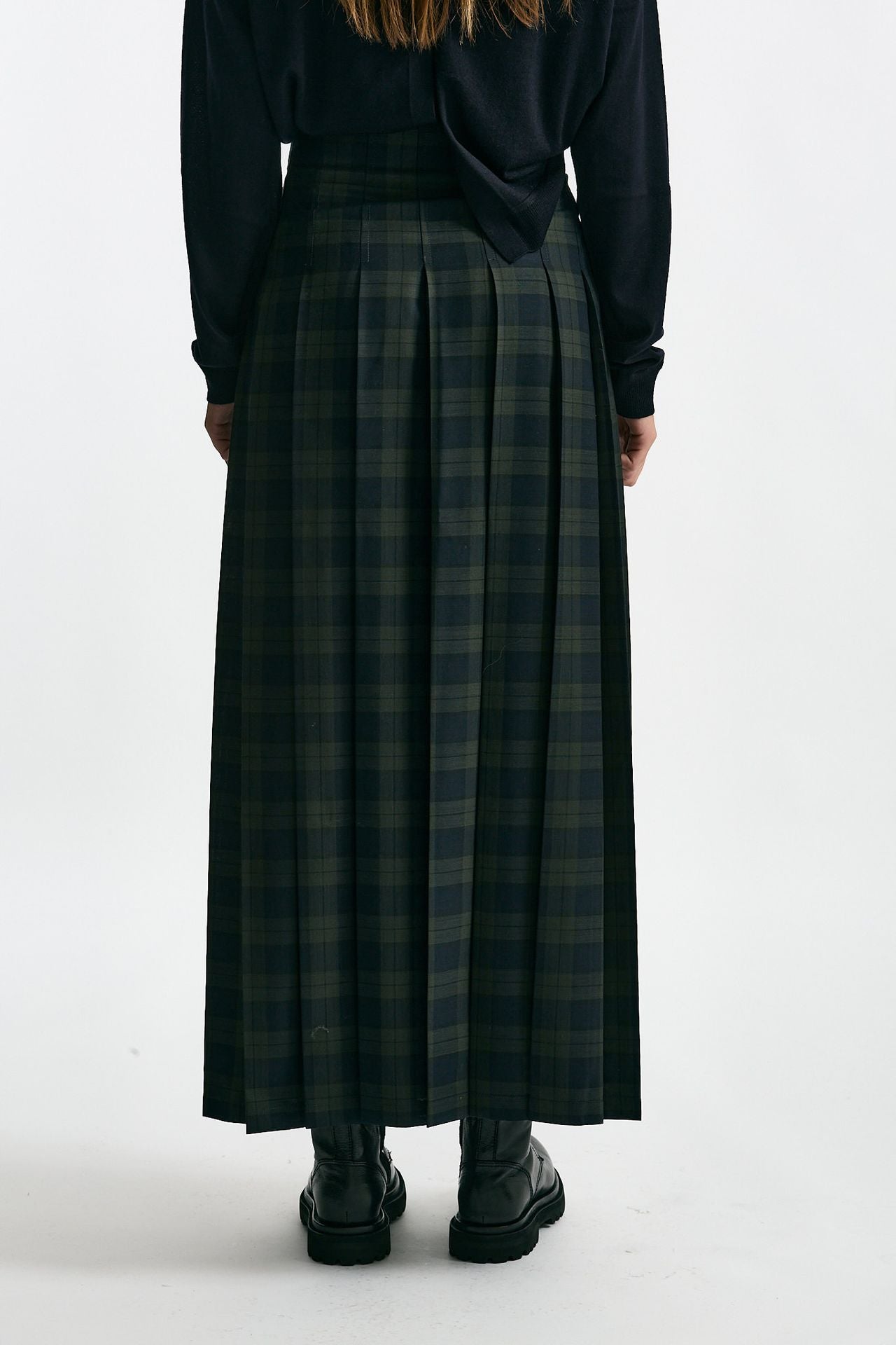 Gonna lunga in tartan blu e verdone donna Department five - 3