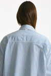 Camicia over HANGAR rigata bianca e blu donna Department five - 4