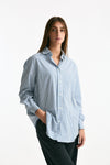 Camicia over HANGAR rigata bianca e blu donna Department five - 5