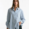 Camicia over HANGAR rigata bianca e blu donna Department five - 7