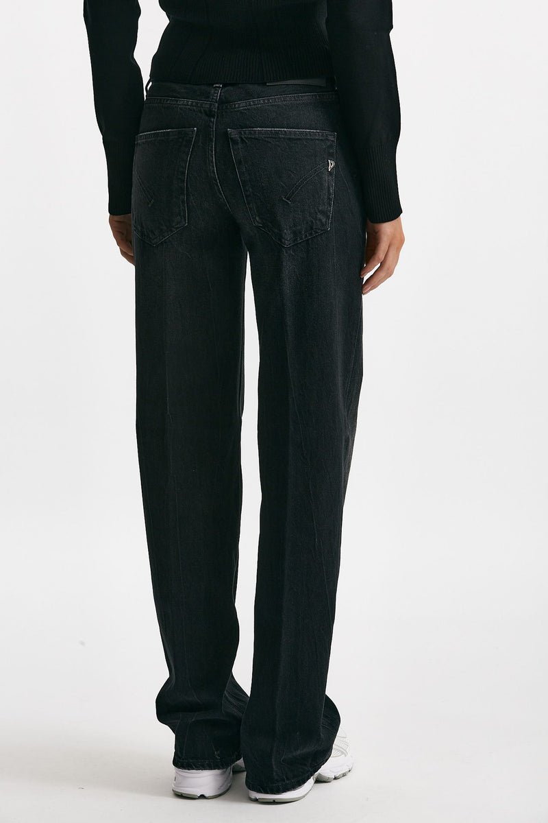 jeans wide leg jackline nero vintage donna Dondup - 3