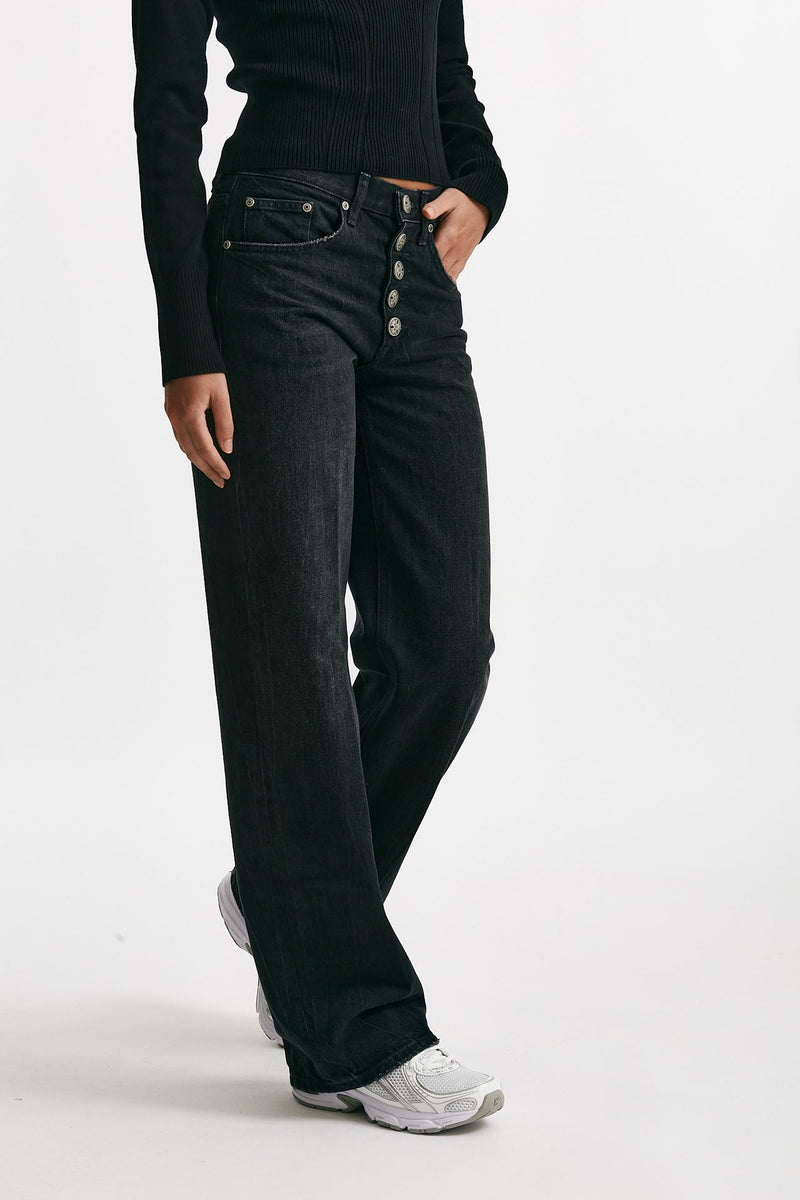 jeans wide leg jackline nero vintage donna Dondup - 4
