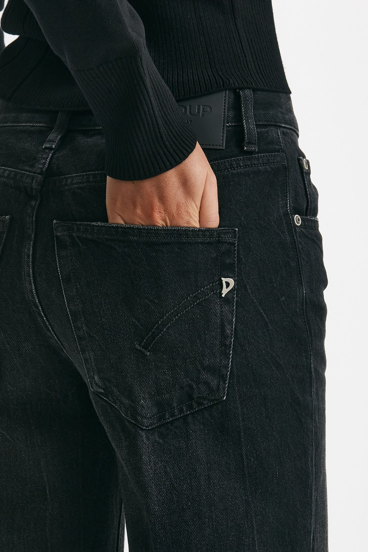 jeans wide leg jackline nero vintage donna Dondup - 7