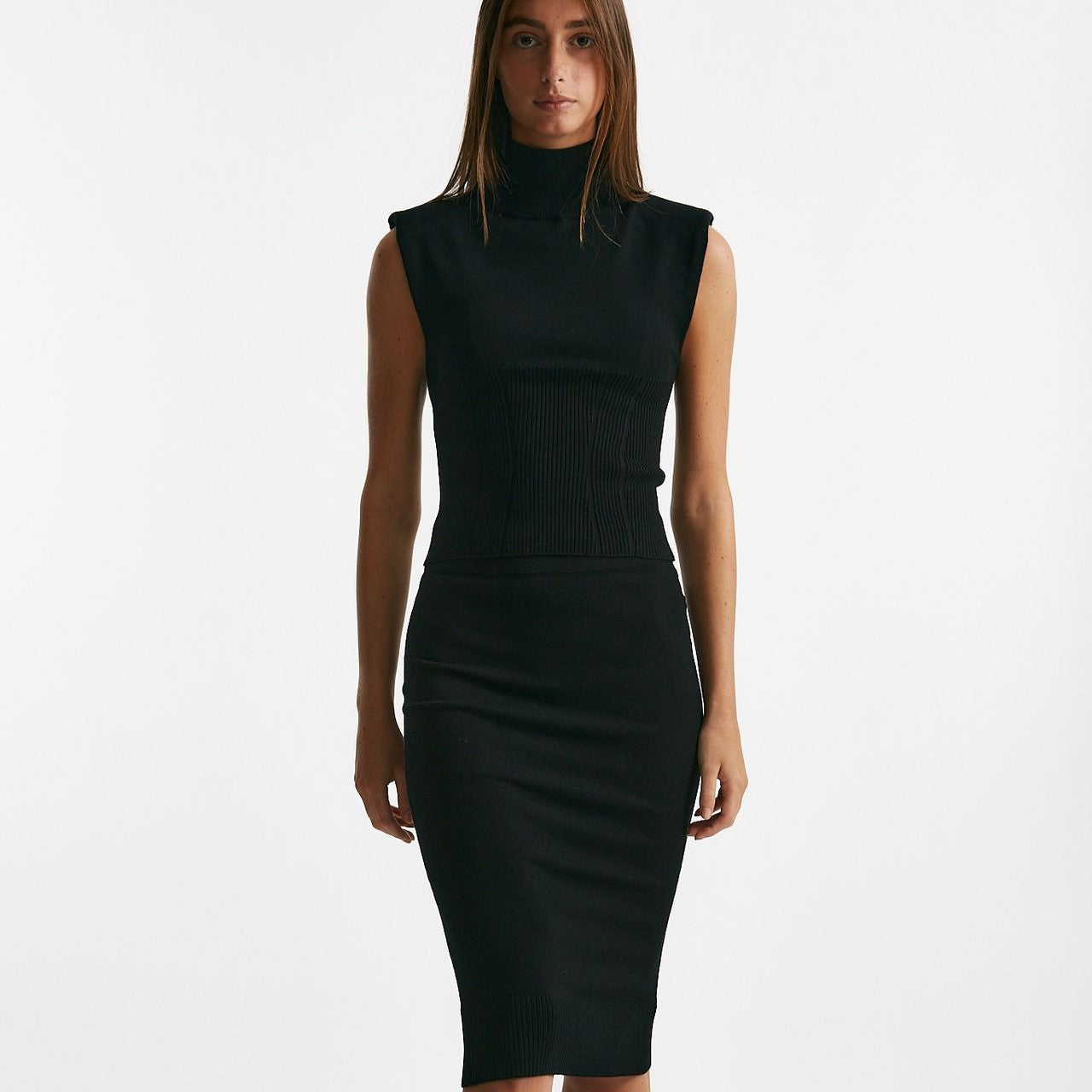 gonna in maglia nero elastico in vita donna Dondup - 6