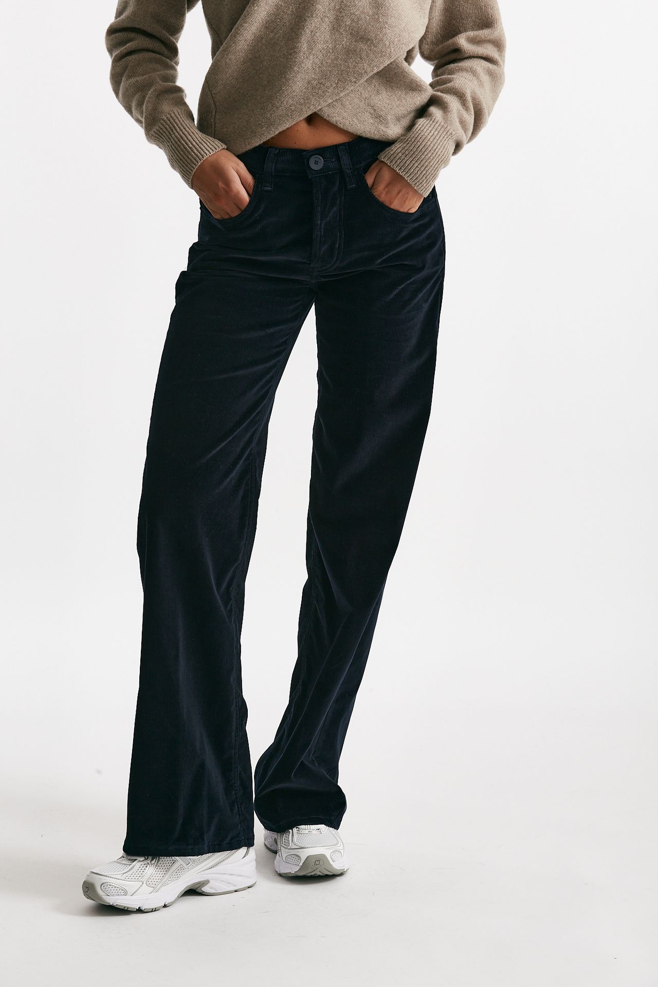 pantalone wide leg jackline in velluto blu donna Dondup - 1