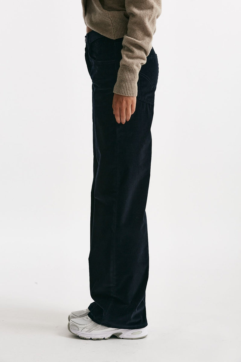 pantalone wide leg jackline in velluto blu donna Dondup - 2