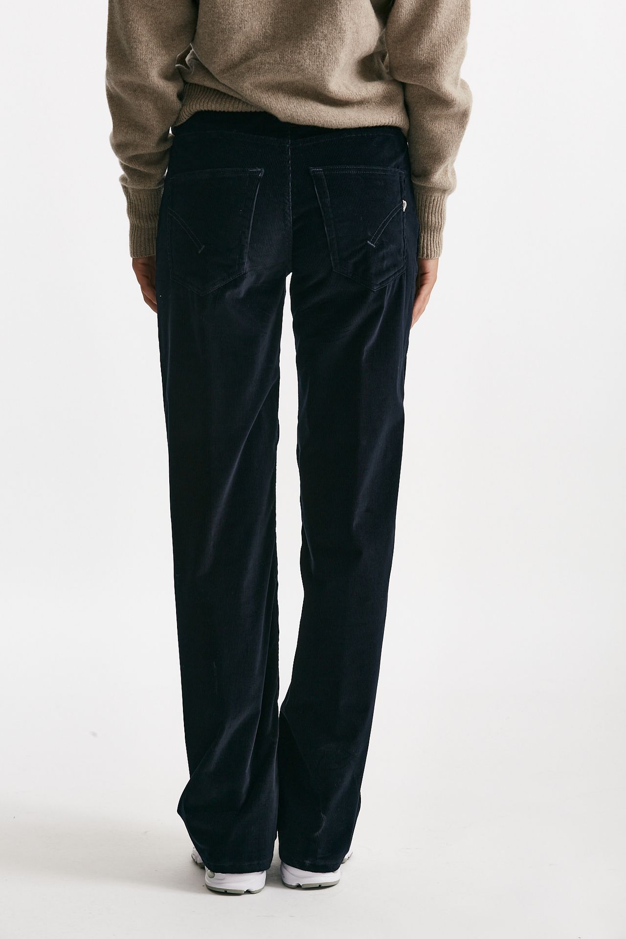 pantalone wide leg jackline in velluto blu donna Dondup - 3