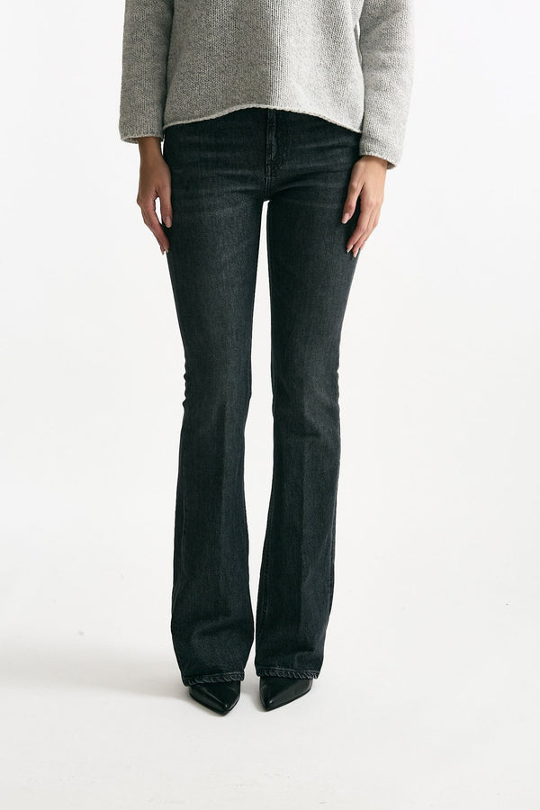 Jeans bootcut NEWLOLA lavaggio grigio donna Dondup
