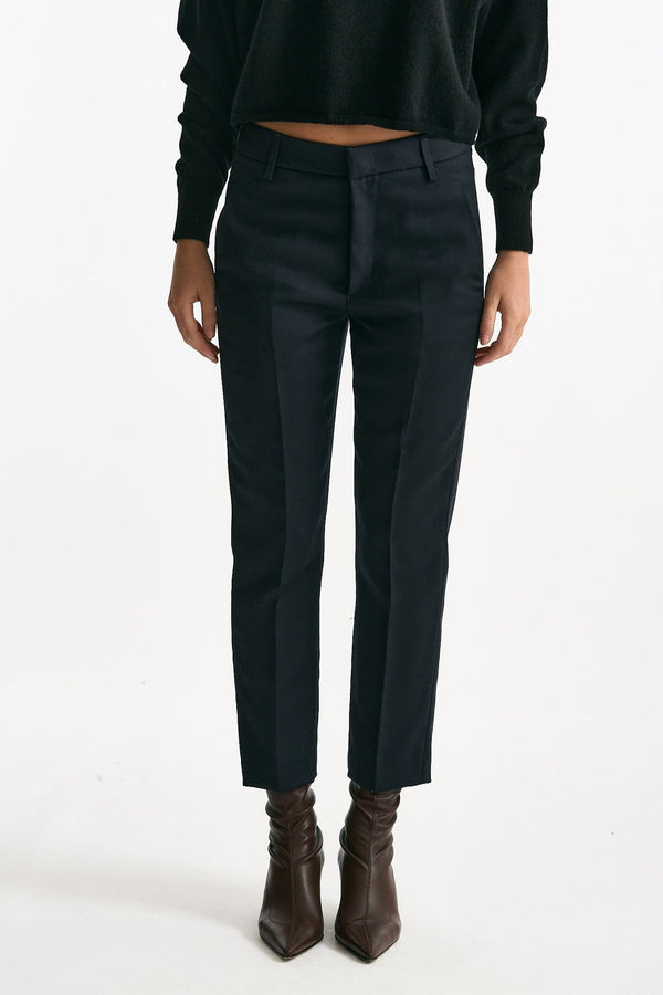 Pantalone NIMA ZIP in lana blu notte donna Dondup