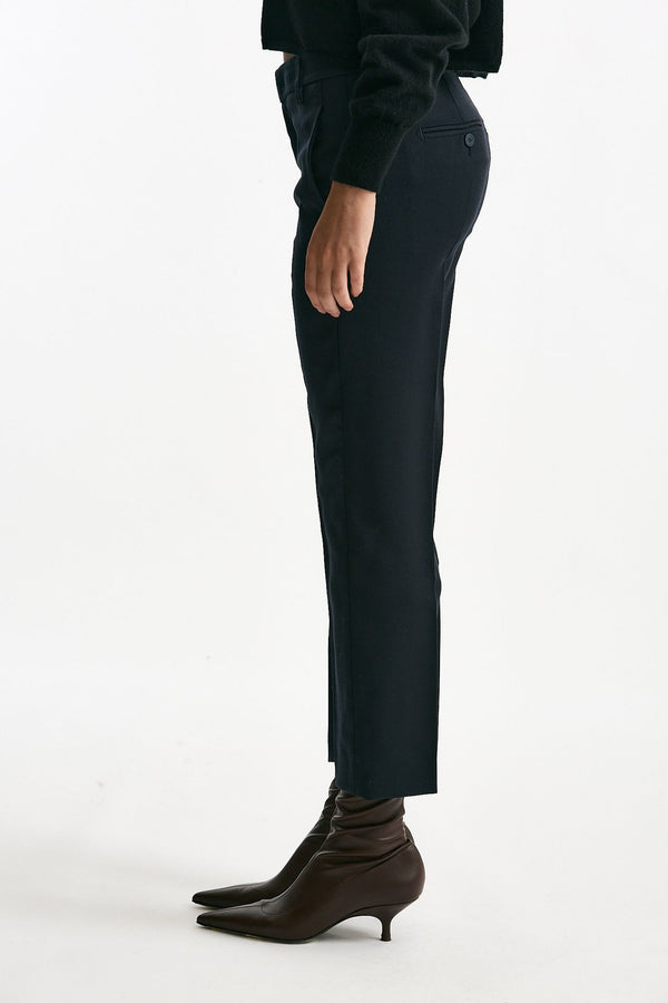 Pantalone NIMA ZIP in lana blu notte donna Dondup