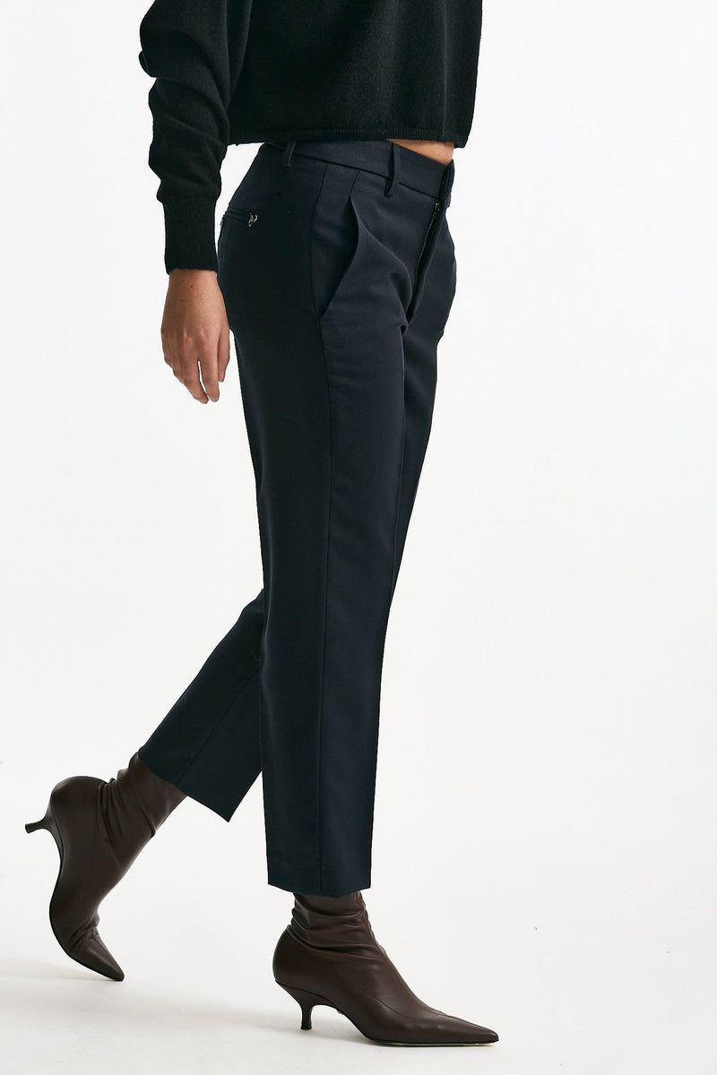 Pantalone NIMA ZIP in lana blu notte donna Dondup - 4