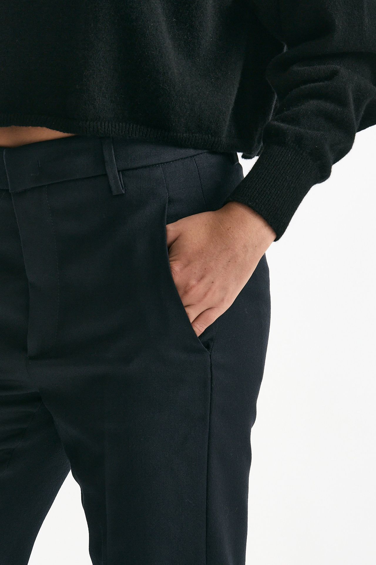 Pantalone NIMA ZIP in lana blu notte donna Dondup - 6