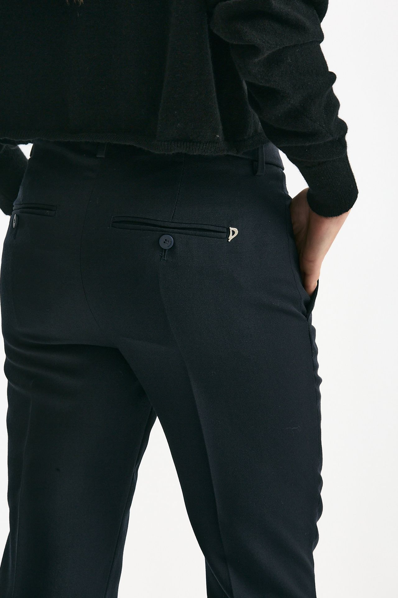 Pantalone NIMA ZIP in lana blu notte donna Dondup - 7