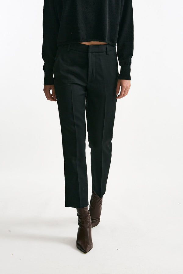 Pantalone NIMA ZIP in lana nero donna Dondup