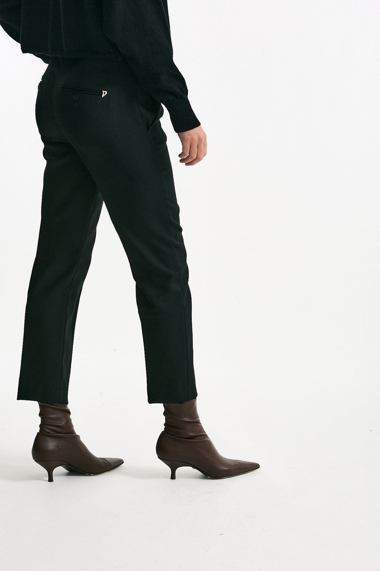 Pantalone NIMA ZIP in lana nero donna Dondup - 3