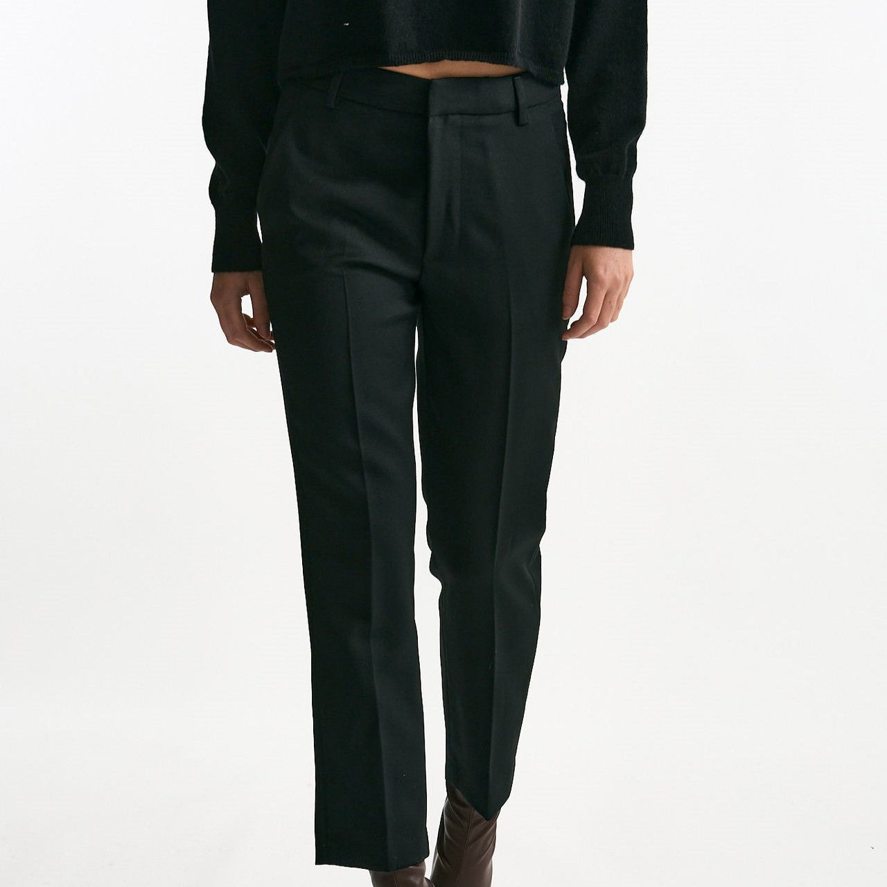 Pantalone NIMA ZIP in lana nero donna Dondup - 8