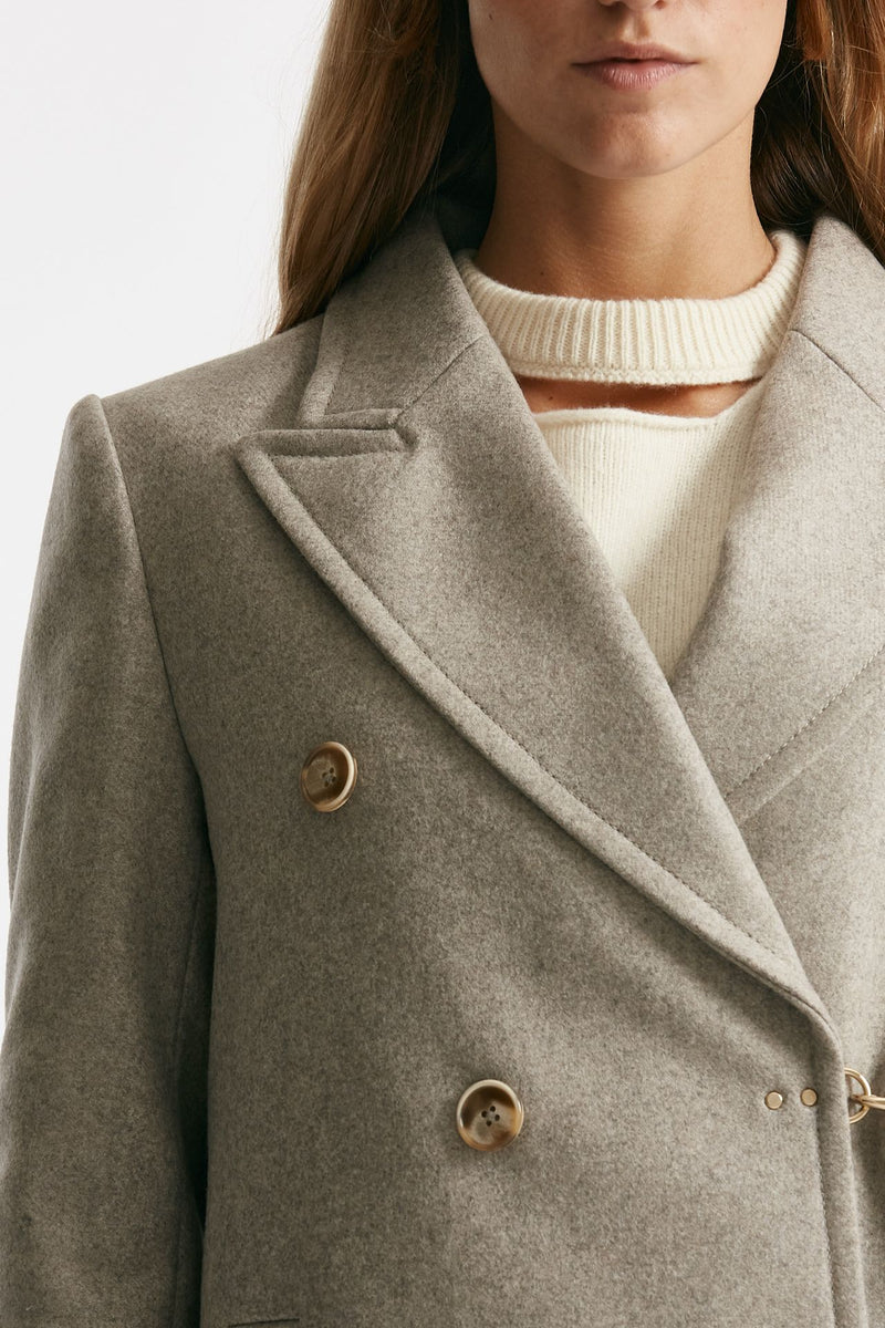 cappotto in panno di lana e cashmere beige donna Fay - 7