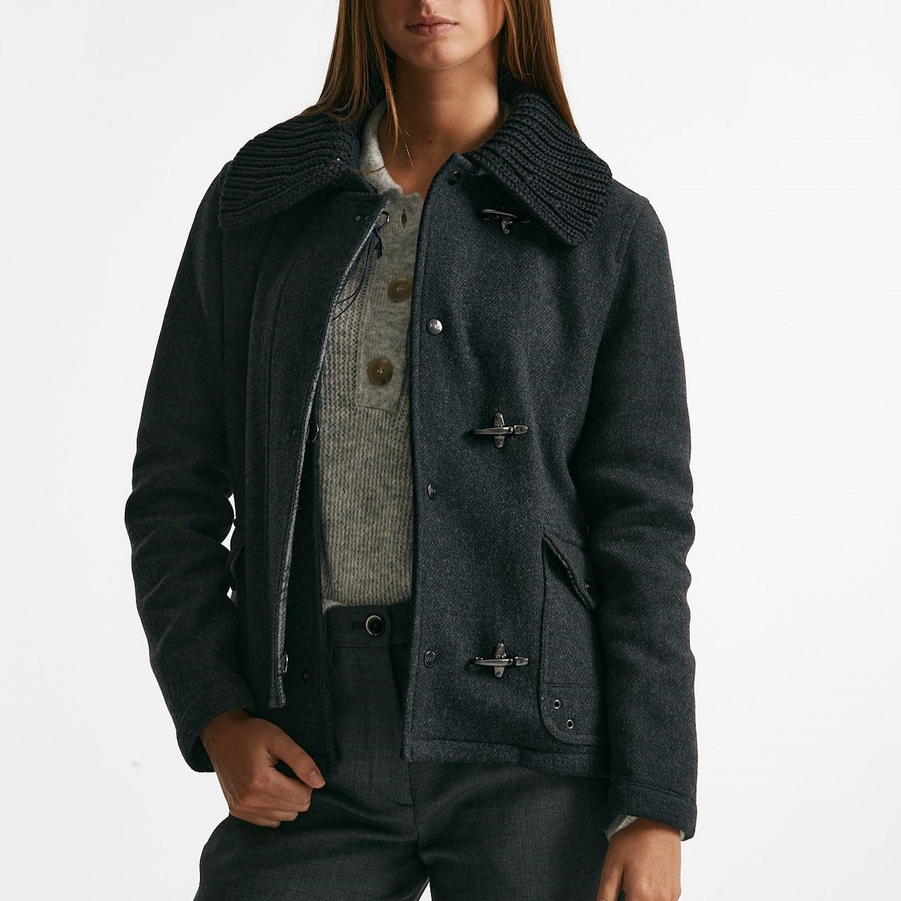 giaccone tre ganci corto antracite donna Fay - 8