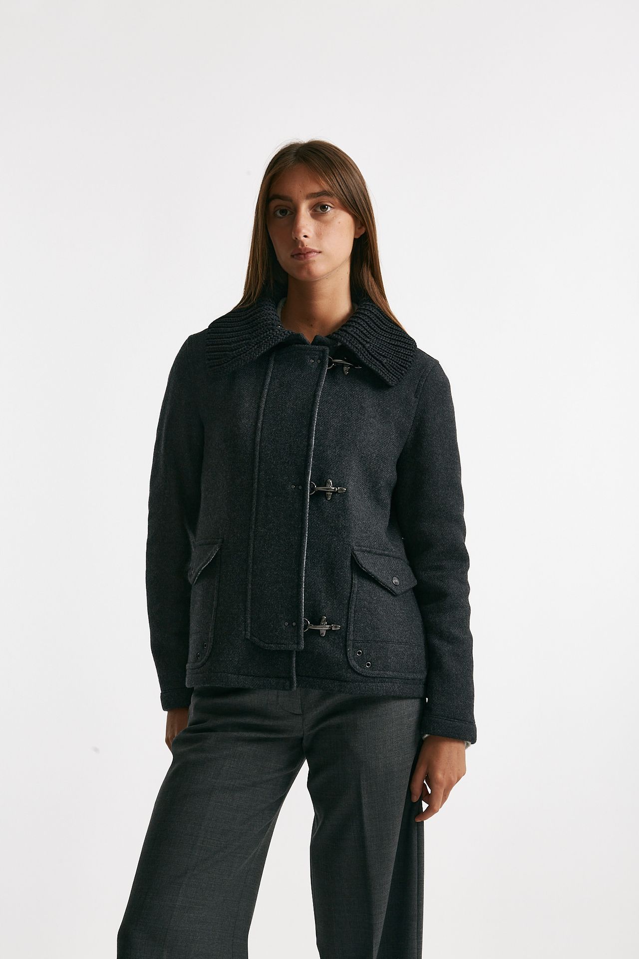 giaccone tre ganci corto antracite donna Fay - 4