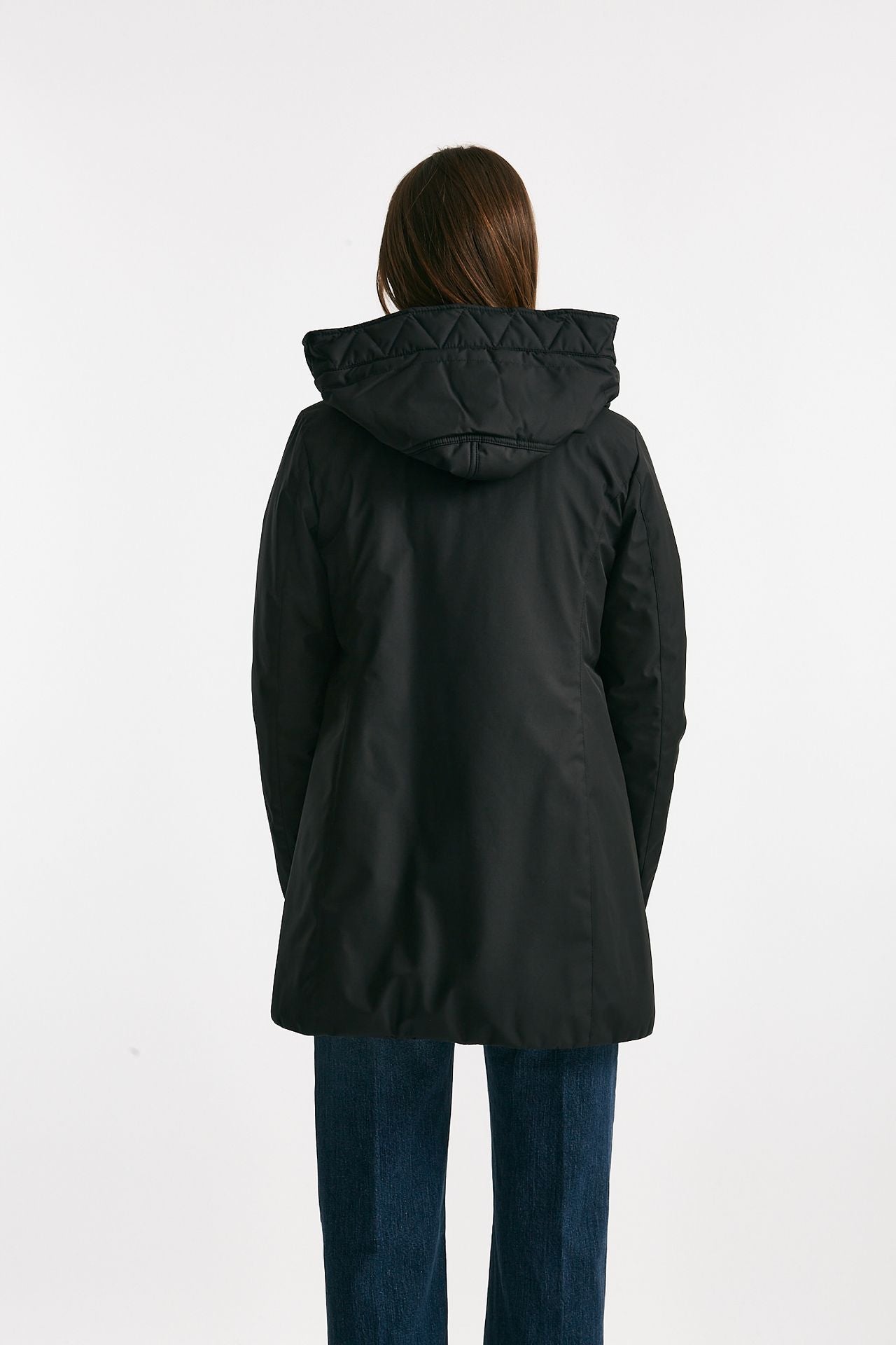 giaccone toggle in gabardina tecnica nero donna Fay - 3