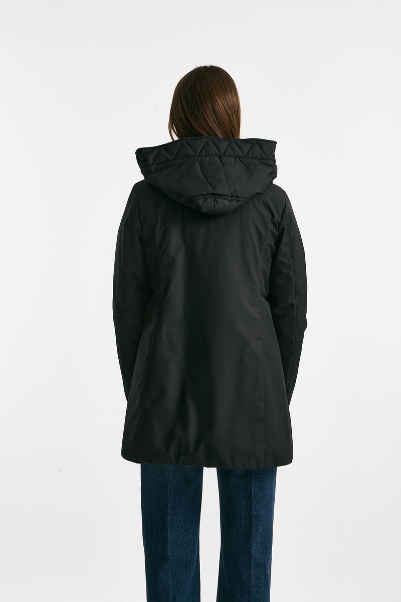 giaccone toggle in gabardina tecnica nero donna Fay - 3