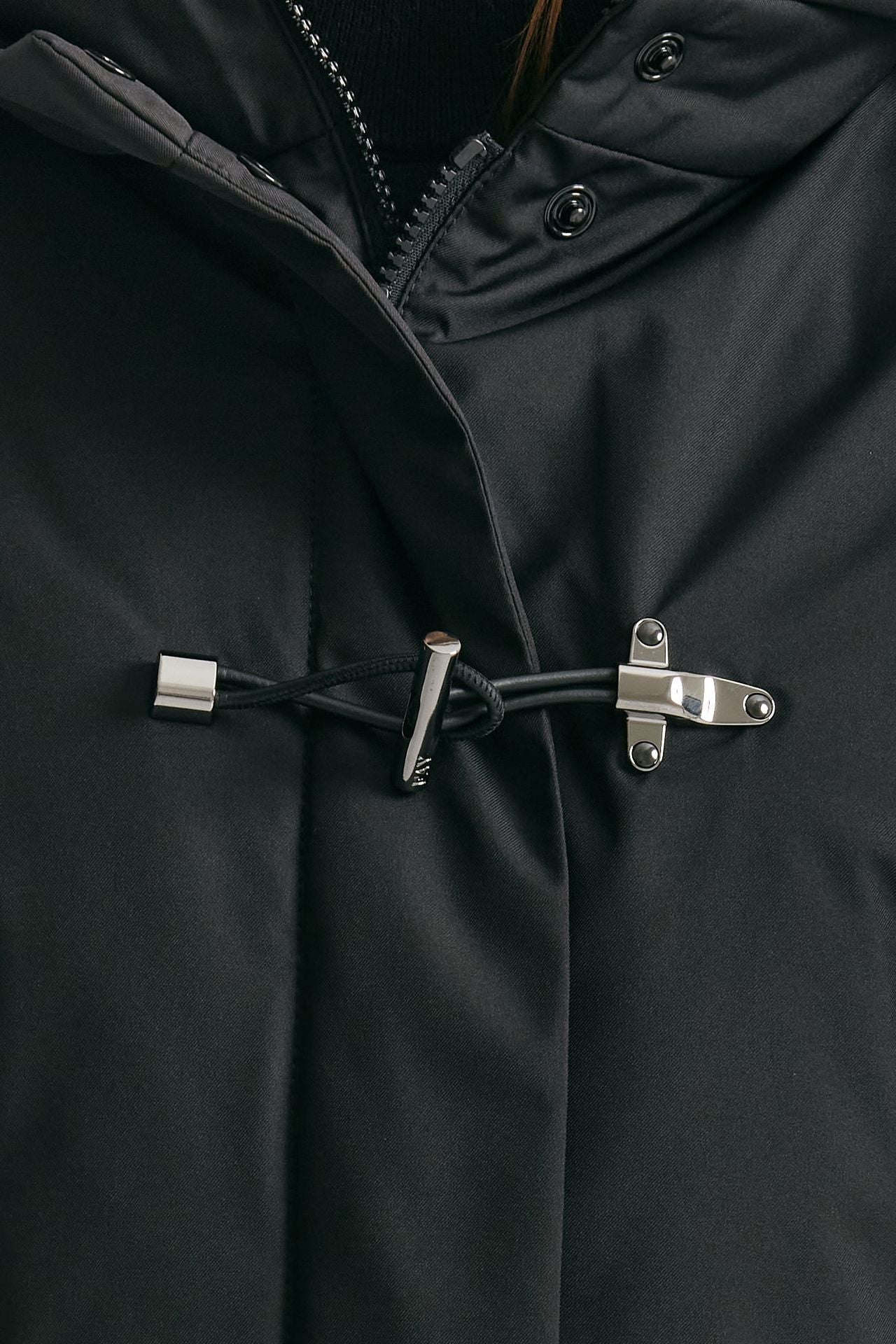 giaccone toggle in gabardina tecnica nero donna Fay - 8