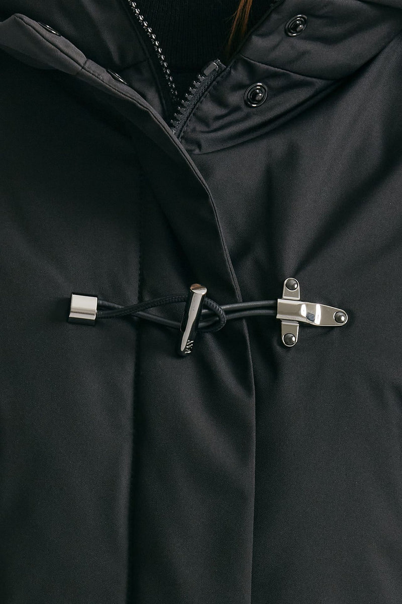 giaccone toggle in gabardina tecnica nero donna Fay - 8