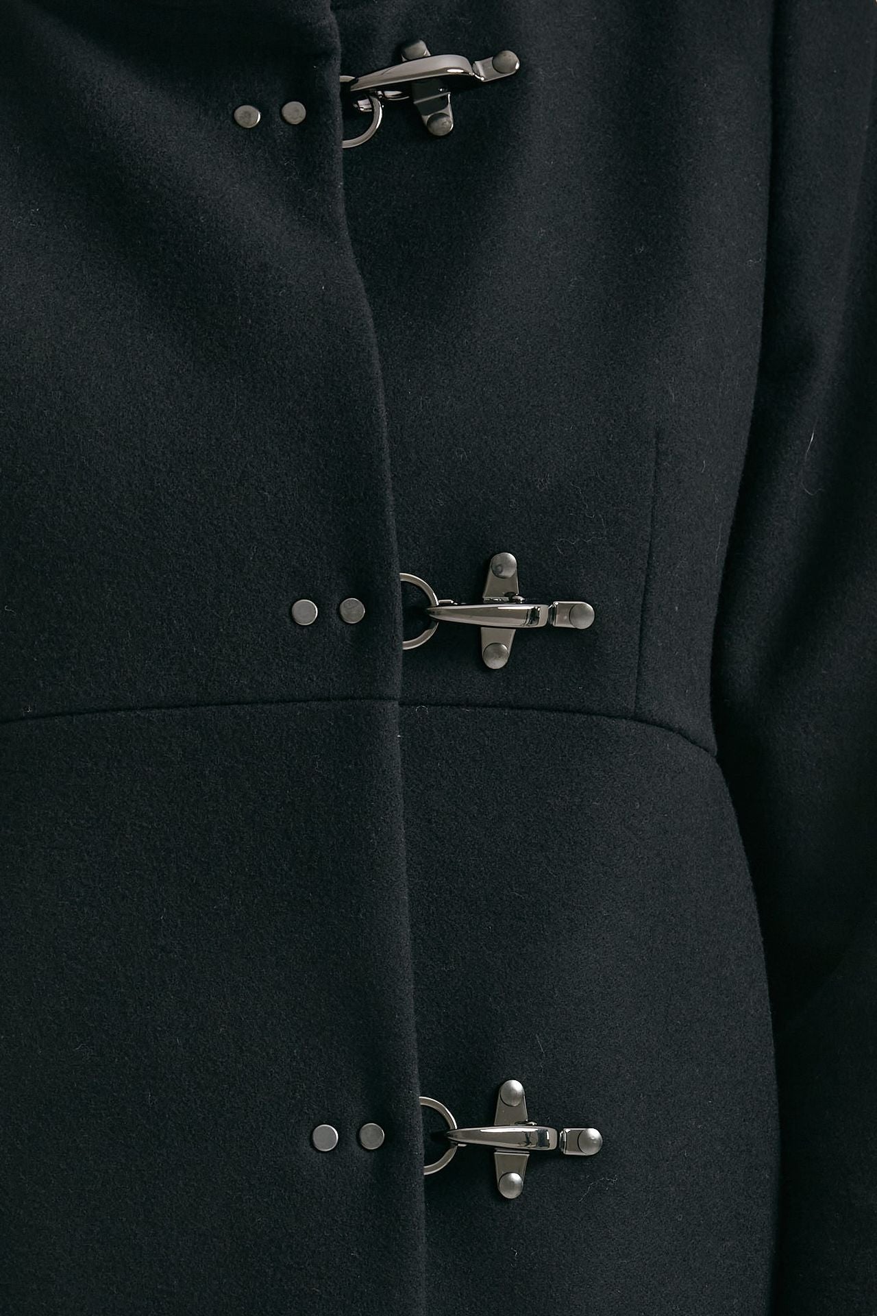 cappotto romantic in soffice panno nero donna Fay - 6