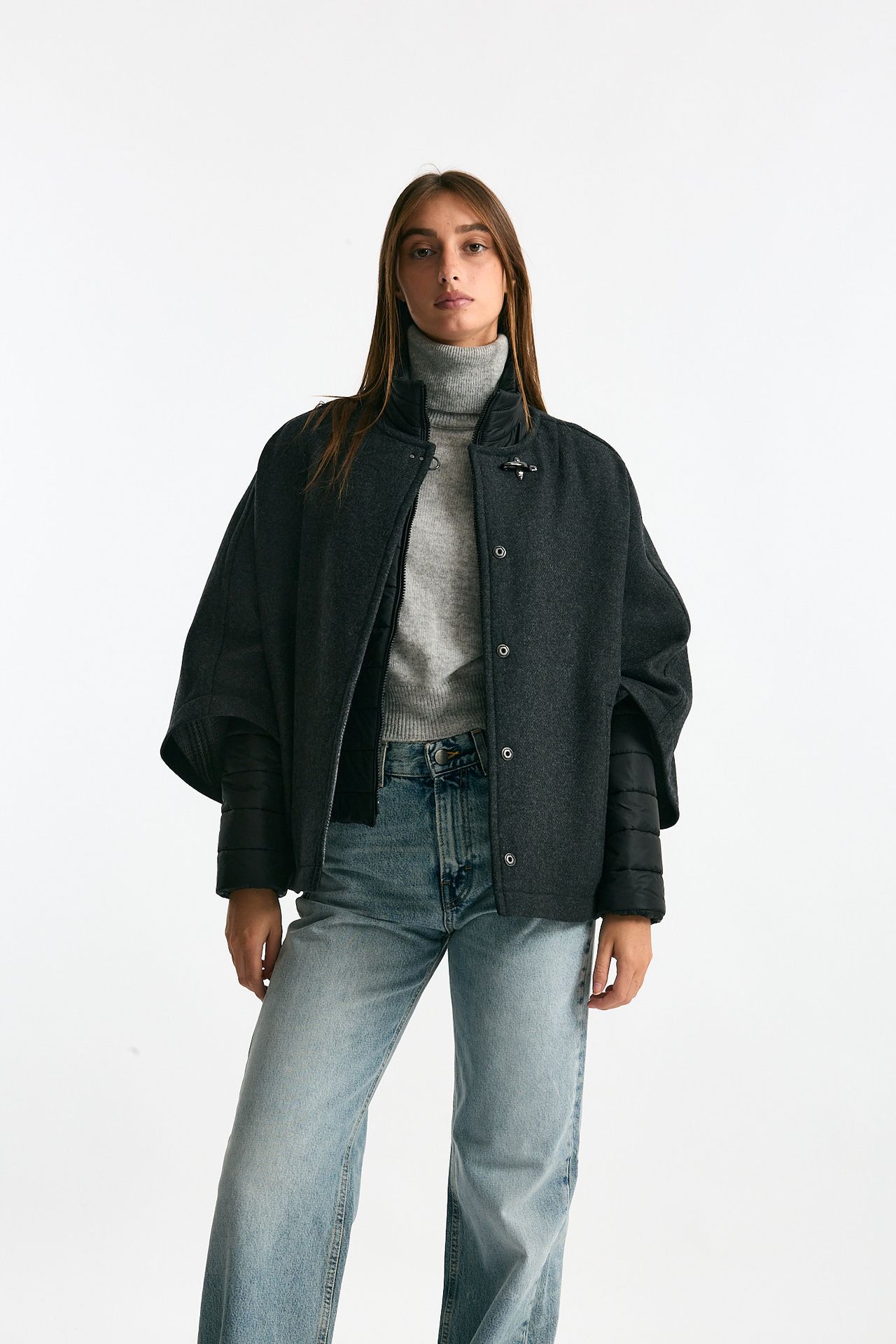 Cappa con giacca imbottita antracite donna Fay - 1